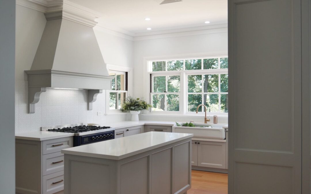 green painted kitchen