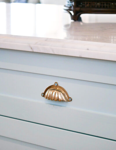Hand Painted in hailstorm half kitchen drawers