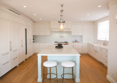 Hand Painted Coastal Kitchen Cabinets